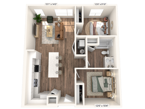 Phoenix Scholar House 2/2 800 SF floor plan